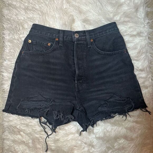 RE/DONE 50s Cutoff High Waist Denim Shorts - Picture 4 of 7